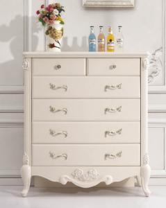Quality luxury French style wooden 6 drawer cabinet furniture wholesale