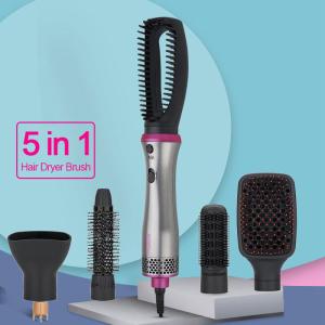 Quality 5 In 1 Multifunctional Hair Dryer Brush 1200w 360° Swivel Cord Hot Air Comb wholesale