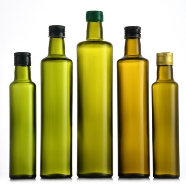 Collar Material Glass Dark Green Square Bottles 250ml 500ml 700ml for Cooking