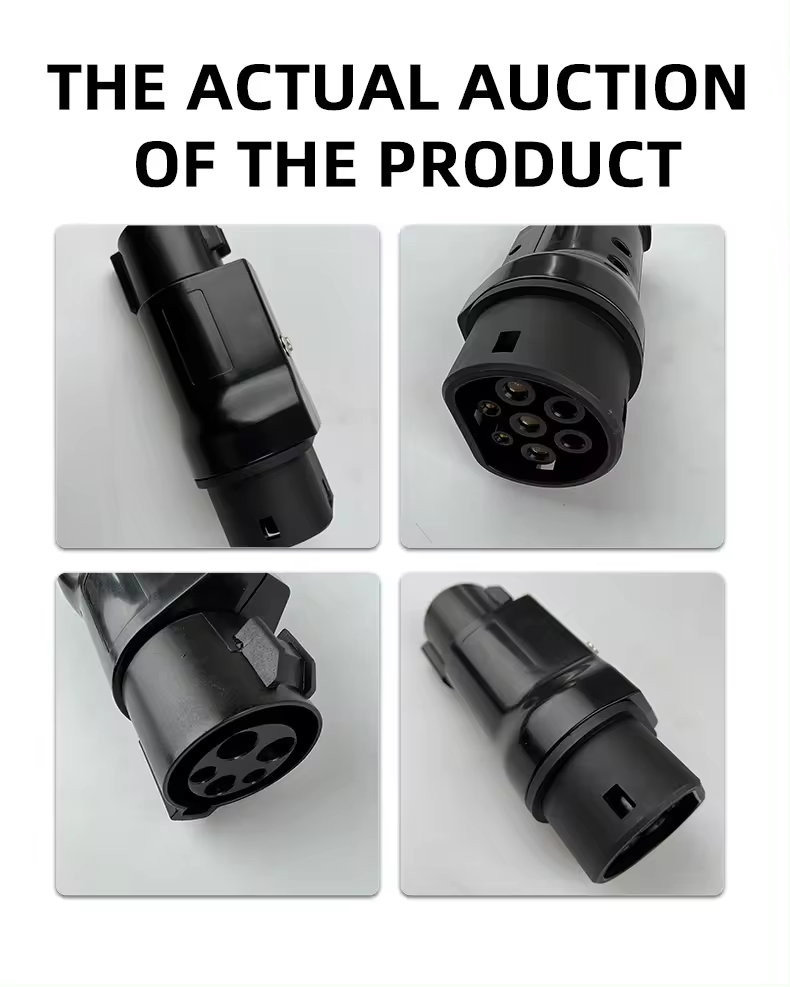 220V Black J1772 To Type2 Adapter EV Adapter Type1 To Type2 Electric Cars Charger Converters