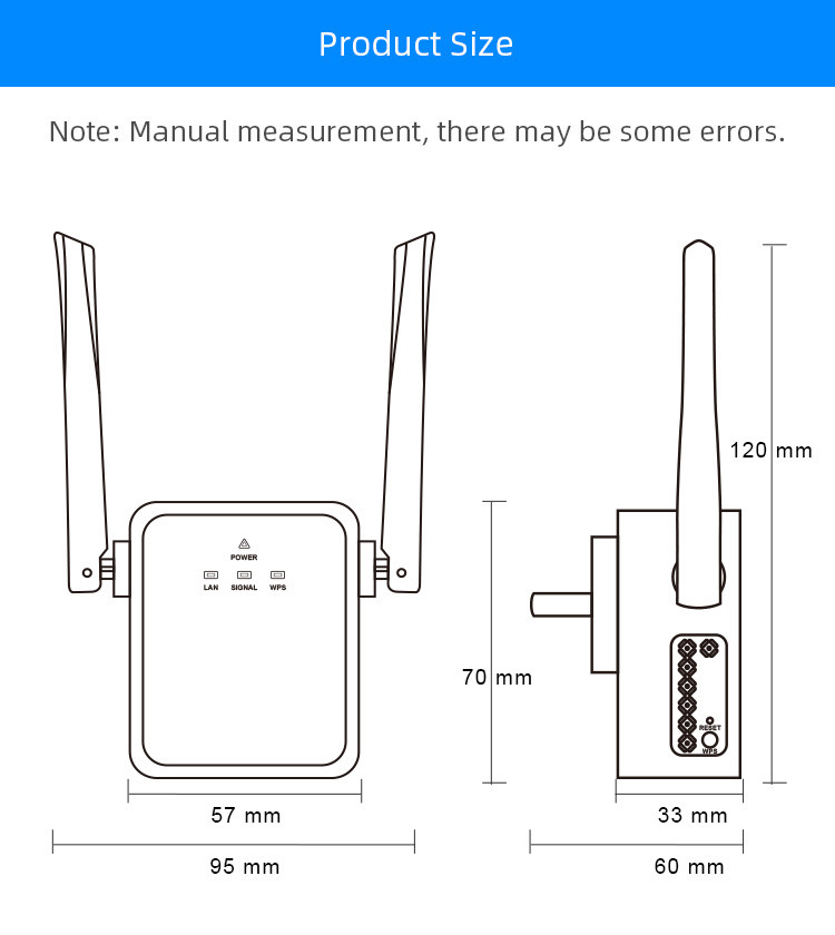 2.4G Wall Plug Wifi Repeater Wireless Mobile Network Signal Booster