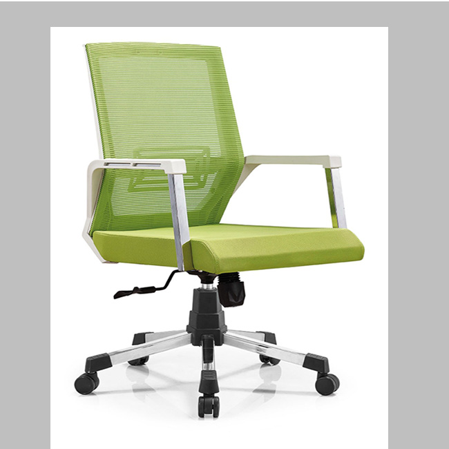 Ergonomic medium back mesh chair with fixed armrest，with Lumbar Support