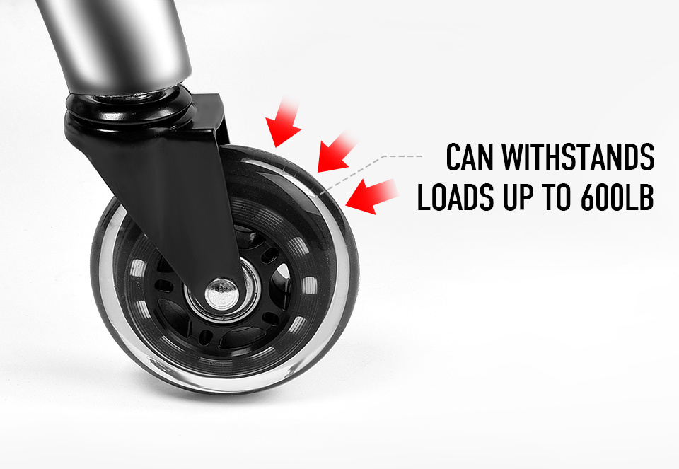 Black PU Transparent Casters Furniture Wheels Office Chair Caster Wear Resistant Silicone Chair Casters