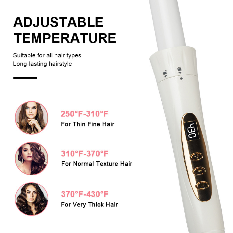 Titanium 5 In 1 Professional Curling Iron And Wand Set LCD Display