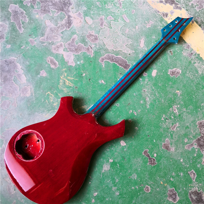 Irregular shaped white electric guitar with custom guitar/gift to friends handmade guitar