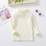 Children's high neck long sleeve cotton top baby girls Ribbed Knit sweater