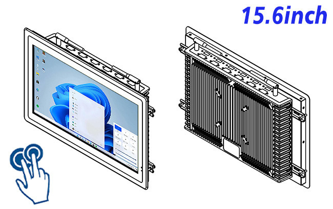 15.6-Inch Sleek Windows Touch Screen for Factory Monitoring and Digital Signage