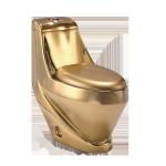 Sanitary Ware Floor Stand Golden Conjoined Toilet Luxury Diamond Dual Flush