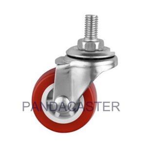 Quality Custom Light Duty Casters 50mm 44Lbs PVC Red Wheel Casters wholesale
