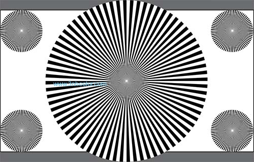 LENS FOCUS TEST CHART 16:9 (72 SECTORS) REFLECTANCE YE0161