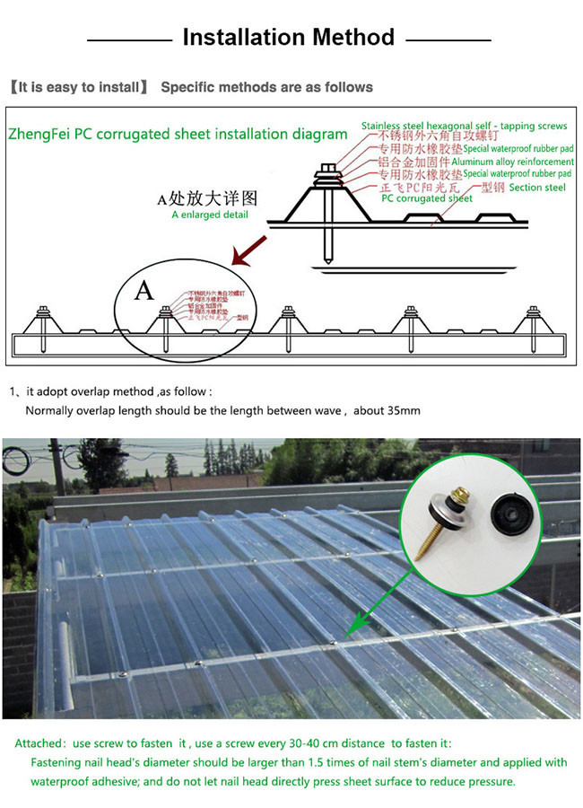 1.2g/Cm3 Opaque Soundproof Corrugated Polycarbonate Sheet