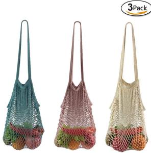 Quality AQL Cotton Net Shopping Bags , BRC Mesh Grocery Tote bag Reusable Fabric wholesale
