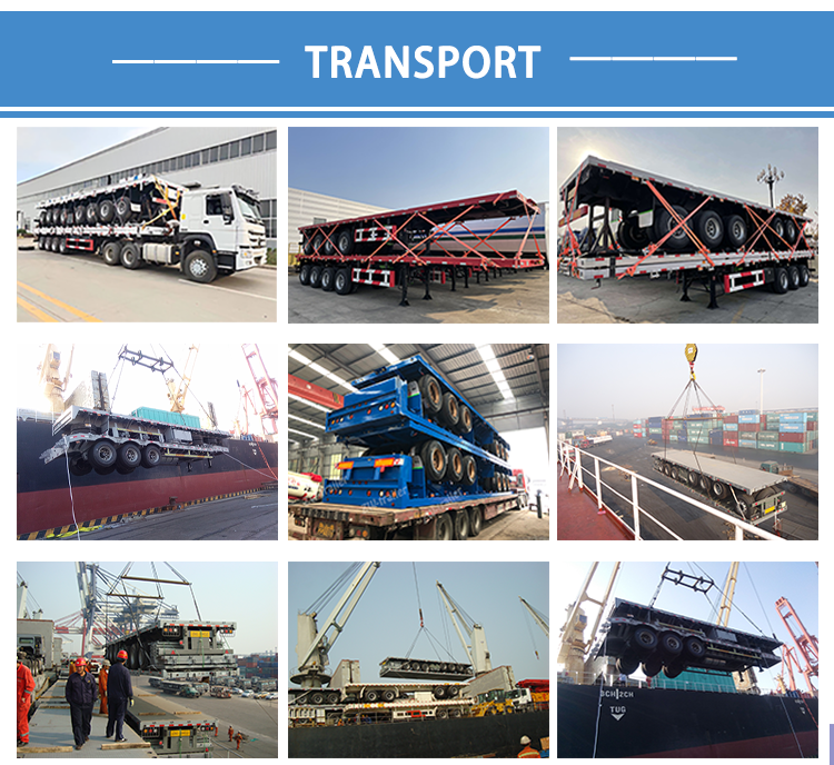 Custom 3 Axles 4 Axles 40ft 48ft 53ft 60ft Shipping Container Flatbed Semi Trailer For Rwanda And Tanzania