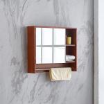 Removable Hanger 3mm Thick Bathroom Makeup Mirror Rubber Wood
