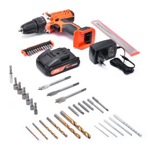 Quality 20V Variable Speed Cordless Drill 44pcs Cordless Drill With 2 Batteries And Charger wholesale