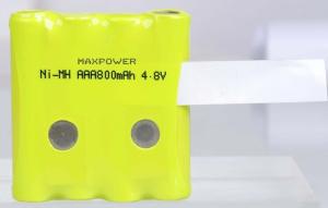 Quality Cell Phone Batteries Nimh Battery Packs AAA800mAh 4.8V , Flat Battery Pack wholesale
