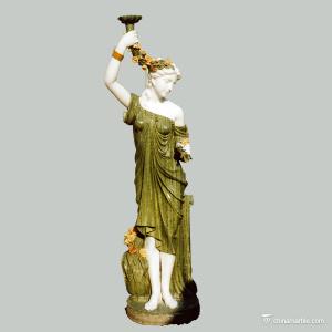 Quality Brown Marble Stone Carving Sculpture The Beauty Girl Shaped Stone Statues wholesale