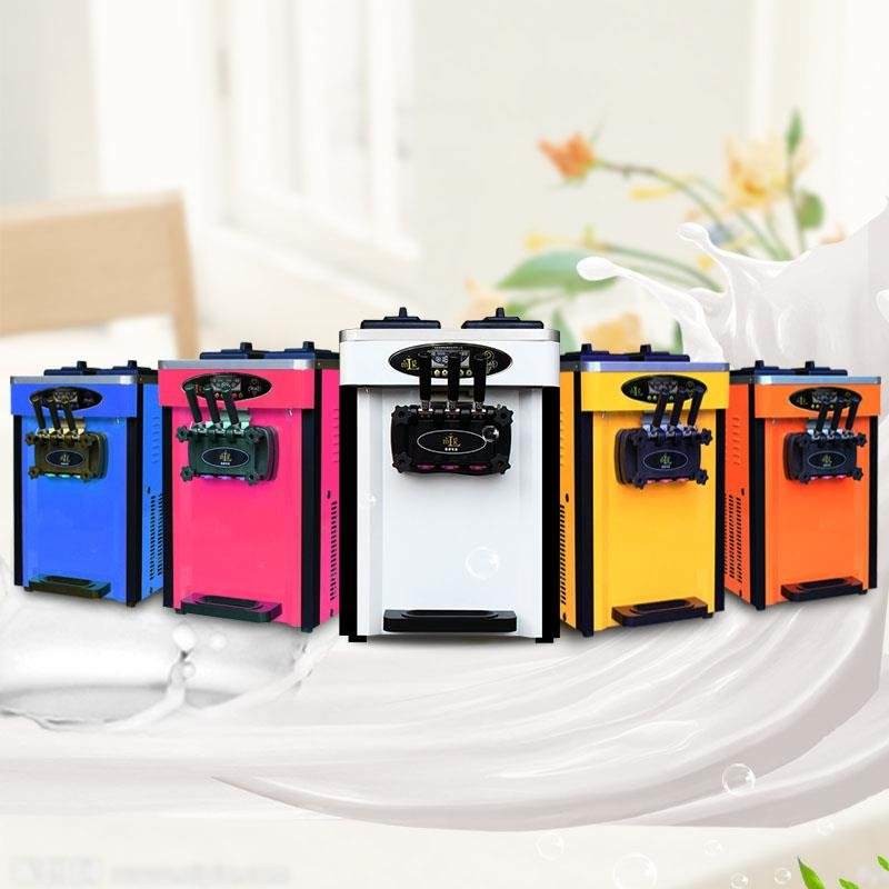 Three Flavor Ice Cream Machine 1800w Restaurant Soft Serve Ice Cream Making Machine