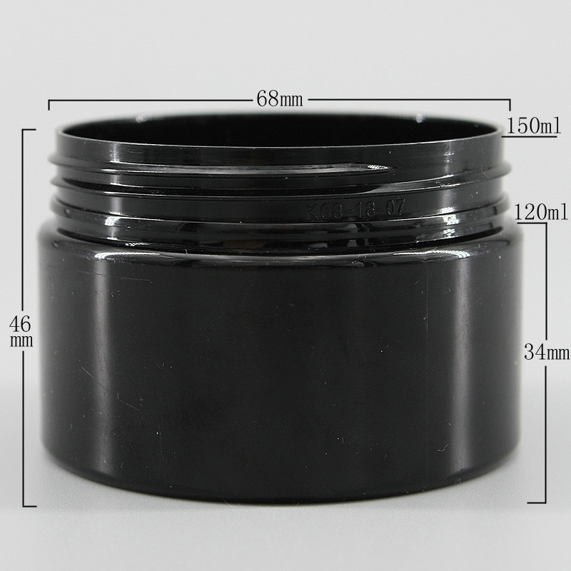 4.06oz 120ml Black Plastic Cosmetic Jars For Ink Glue Packaging