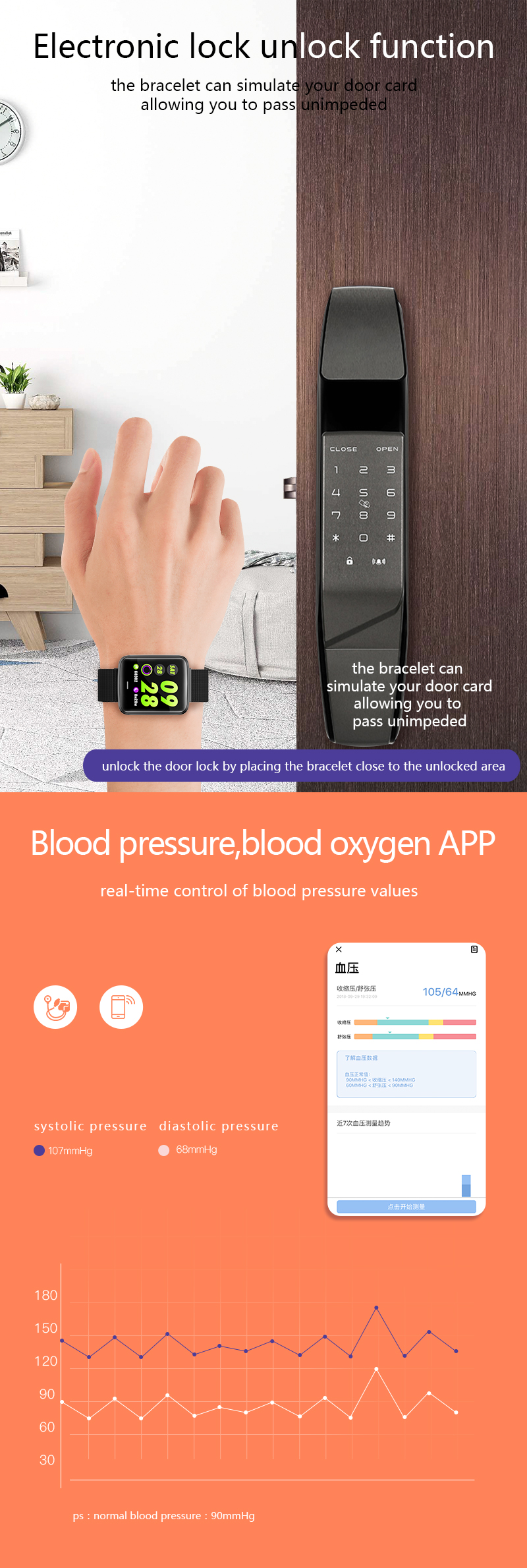 H19 Sports Watch 1.3" OLED 240*240 resolution RFID Kids Waterproof Smartwatch Medical Equipments Thermometry