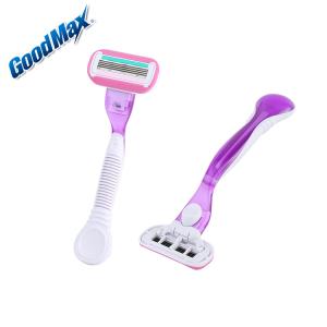 Quality Female Pink New Style Razors Four Blades Open Back Shaver For Hair Removal wholesale