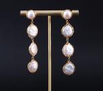 Vintage Circle Earrings For Women Irregular Baroque Pearl Earring Natural