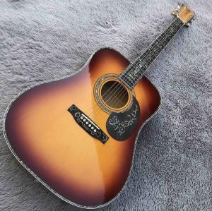 Quality 41&quot; Solid Spruce Top Abalone D Style Acoustic Guitar with Burst Maple Body Ebony Fingerboard wholesale