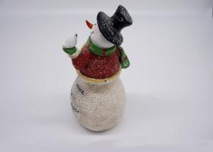 Quality Colorful Polyresin Crafts Christmas Snowman LED Lamp On JOY Hollow Figurines wholesale