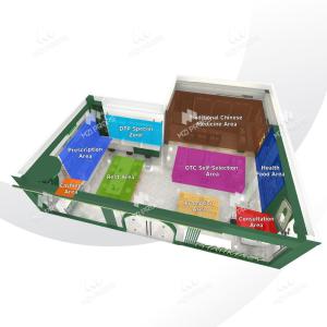 Quality 04-XDZYS Pharmacy Store Zoning With Modern Professional Style wholesale
