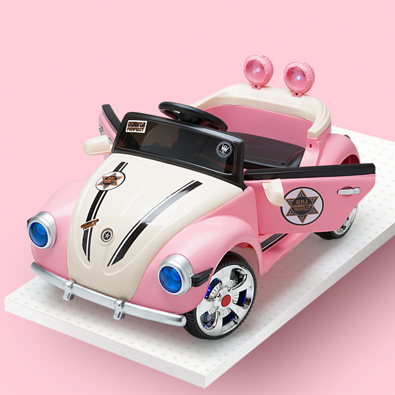 Beetle Children's Electric Ride on Car 4 Wheels Princess Pink Carton Size 101*54.5*33CM