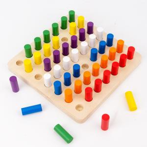 Quality ISO9001 Educational Wooden Montessori Baby Toys Wooden Memory Matchstick Chess wholesale