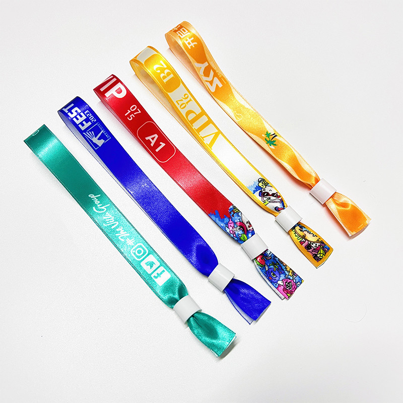 Sublimation Fabric Festival Wristbands , OEM Custom Cloth Event Wristbands
