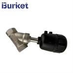Plastic Pneumatic Cylinder SS316 Pn25 Angle Seat Valve Thread Connection