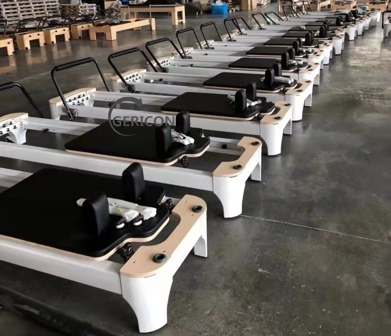 Gericon commerical use G-PRH012 Folding white aluminium pilates reformer for Fitness