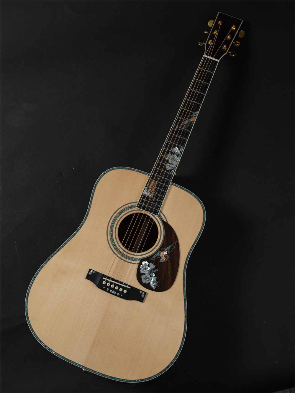OEM custom guitar 41 inch solid spruce top D45f style handmade Acoustic Guitar with pickup 301 fishman