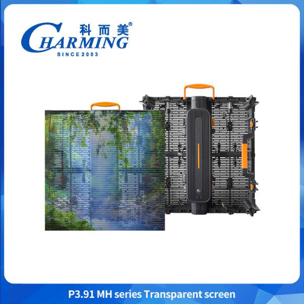 P3.91 Transparent Glass Led Screen Panel IP65 Led Outdoor Waterproof Advertising