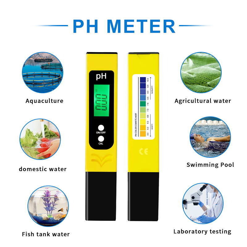 Power Supply 2*1.5V LR Button Battery PH Meter High Precision Water Tester for Lab