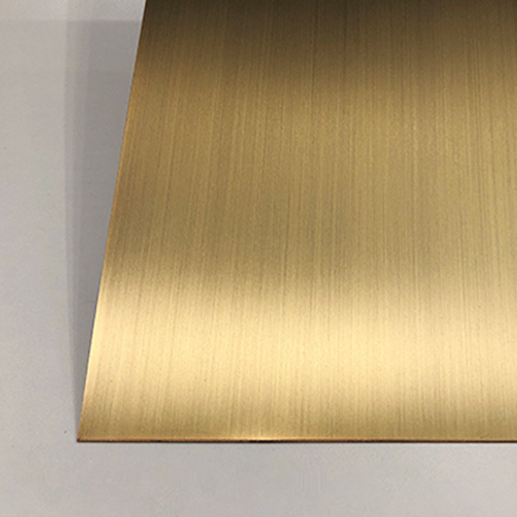 1219*2438mm 0.55mm 304 Stainless Steel Sheet Antique Brass Hairline AFP Design Plate