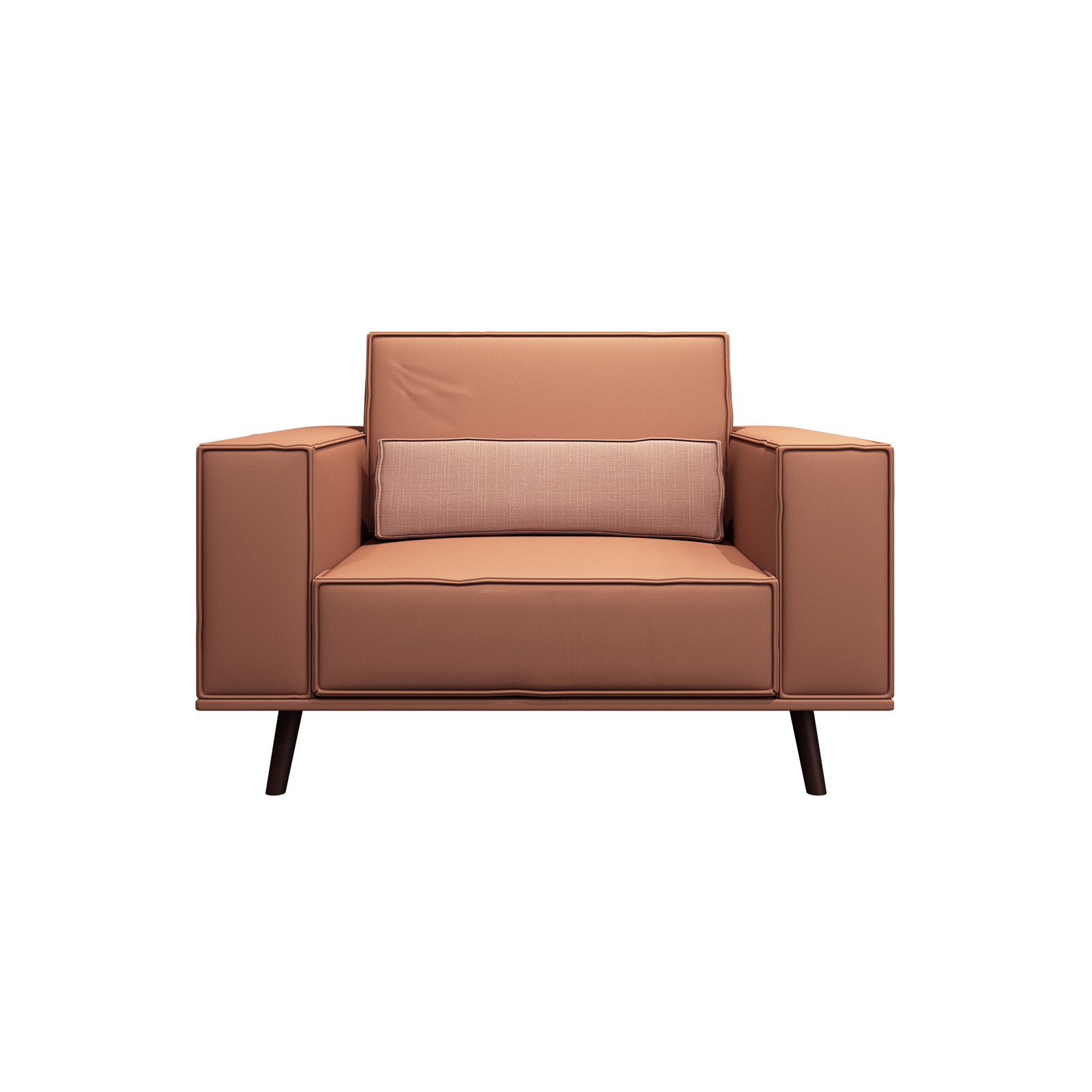 Light luxury design furniture of fashion sofas by Leather upholstered with glossy painting wood frame