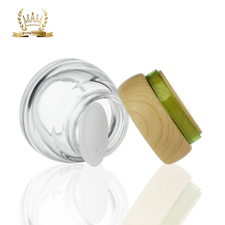 Bamboo Lid 20ml-120ml Cosmetic Bottle Packaging For Skin Care Products