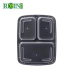 Square 3 Compartment Takeaway Food Container 1000ml Disposable Takeaway