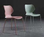 Polypropylene Pink Green Plastic Dining Chair Dustproof