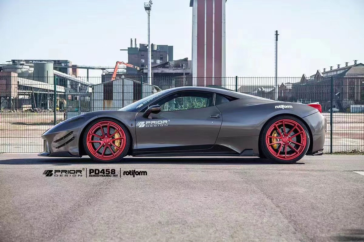 For Ferrari 458 Carbon Fiber Body Kit 458 Upgraded PD Style Front and Rear Bumper Spoiler Hood Body Kit