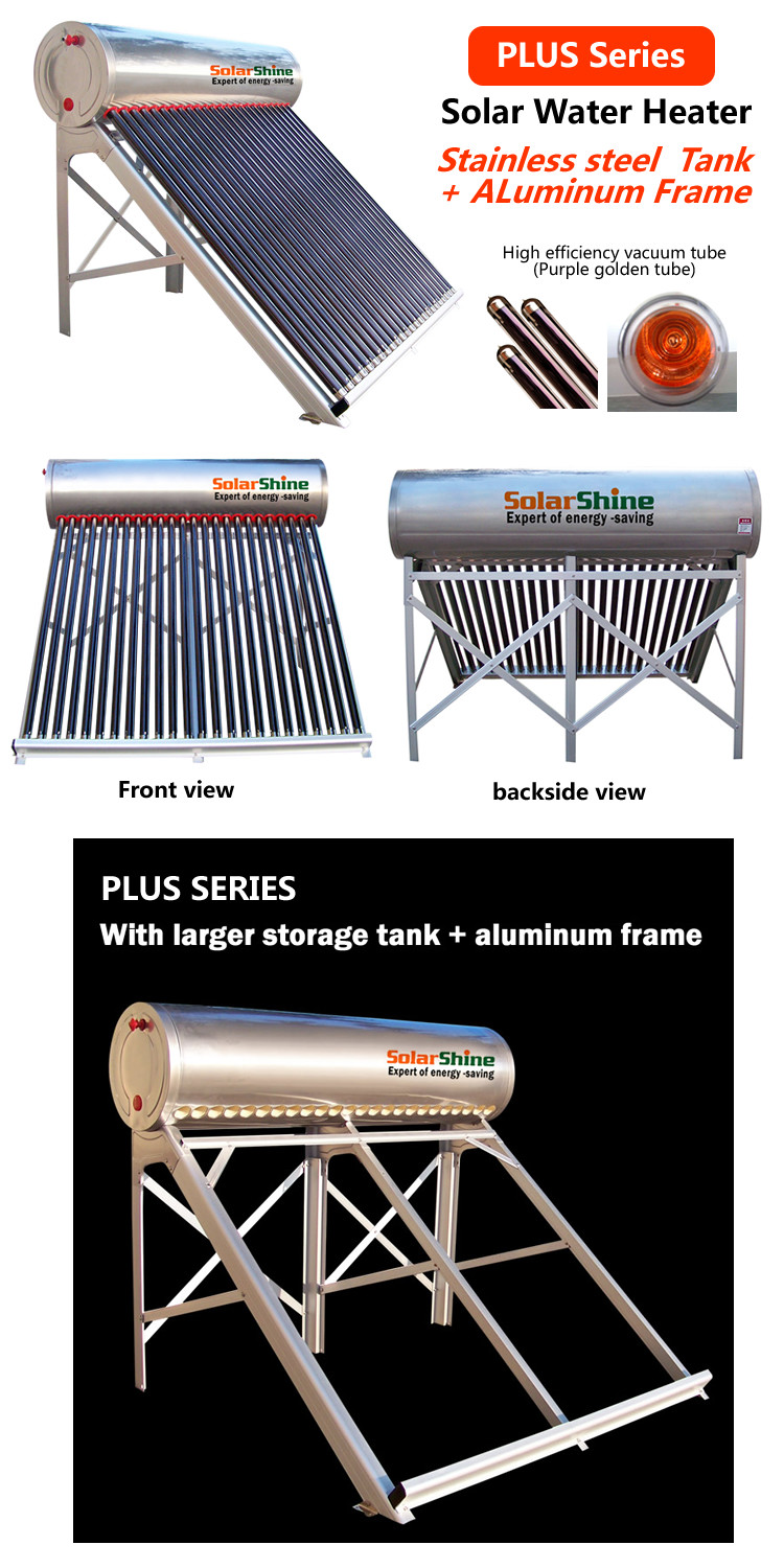 Safety Vacuum Tube Solar Water Heater , Solar Powered Tankless Water Heater