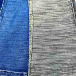 Rich Hatch Cross Slub Fake Knitted Denim Fabric Material Firm Hand Feel