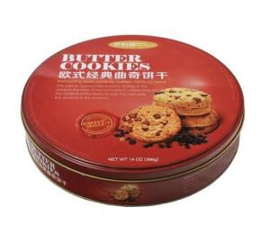 Quality Custom printed small cookie tin container with flat lid wholesale
