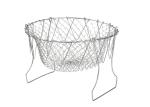 Kitchen Chips Ss201 Foldable Fry Basket , Folding Strainer Basket