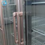 Glass Door Stainless Steel Freezers Double Temperature 220V