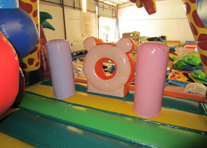 Lovely inflatable giraffe combo Palm tree inflatable bouncy for kids inflatable mini jumping