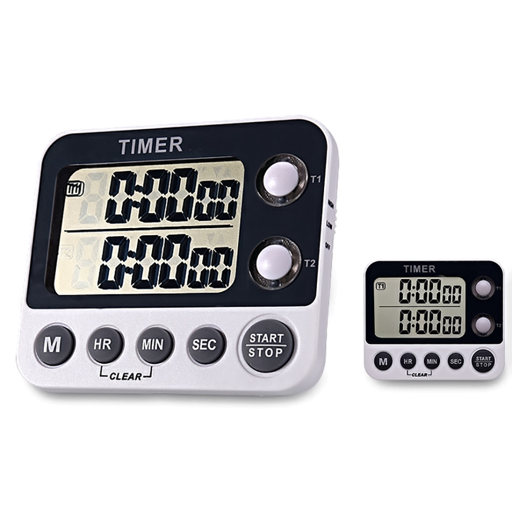 Magnetic Dual Digital Timer Cooking Countdown Timer Kitchen Baking Tools